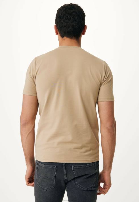 άνδρες Mexx κοντομάνικο μπλουζάκι ριγέ στήθος με άμμο μπεζ BR0F475