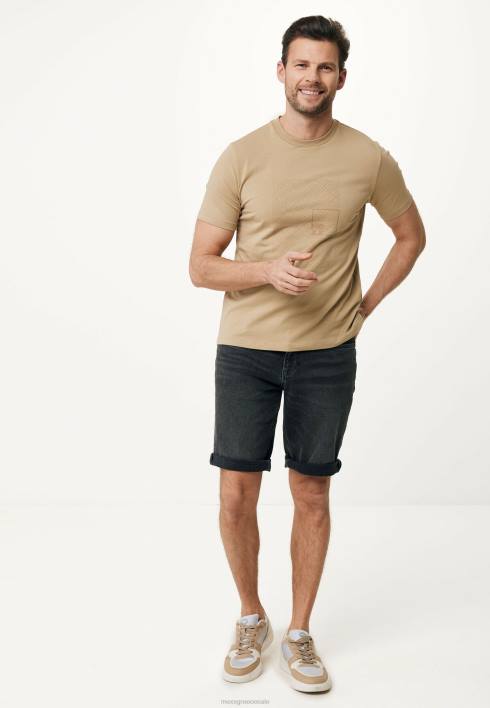 άνδρες Mexx μπλουζάκι με κοντομάνικο λαστιχένια άμμο μπεζ BR0F486