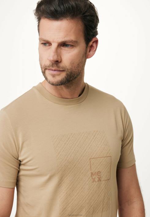 άνδρες Mexx μπλουζάκι με κοντομάνικο λαστιχένια άμμο μπεζ BR0F486