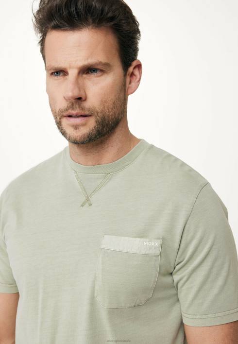 άνδρες Mexx κοντομάνικο μπλουζάκι βαφής ρούχων ξεθωριασμένο πράσινος BR0F508