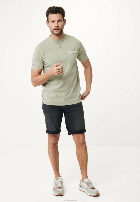 άνδρες Mexx κοντομάνικο μπλουζάκι βαφής ρούχων ξεθωριασμένο πράσινος BR0F508
