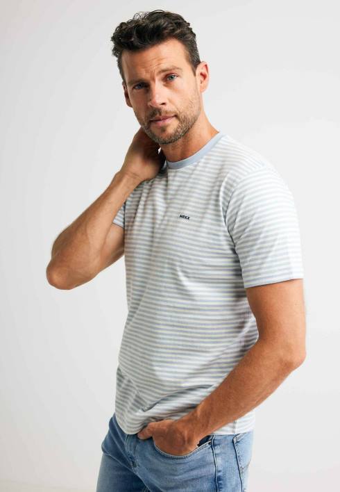 άνδρες Mexx μπλουζάκι ριγέ φωτιστικό μπλε BR0F513