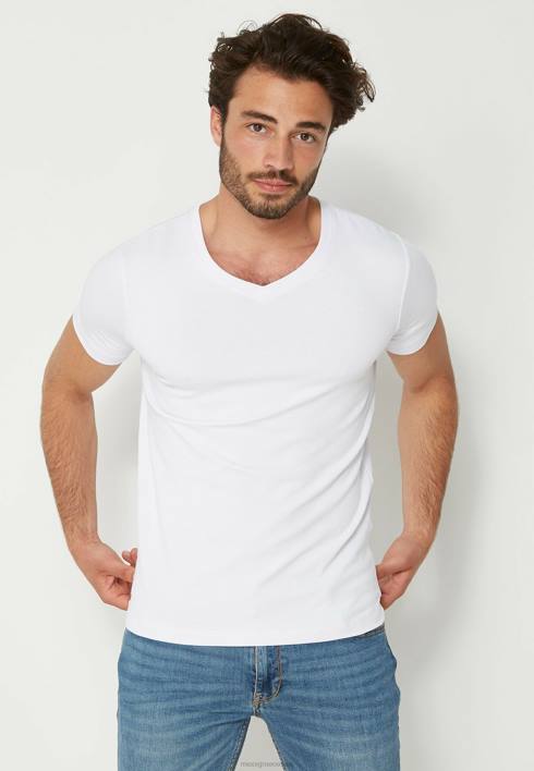 άνδρες Mexx T-shirt ss v-neck 2-pack άσπρο BR0F541