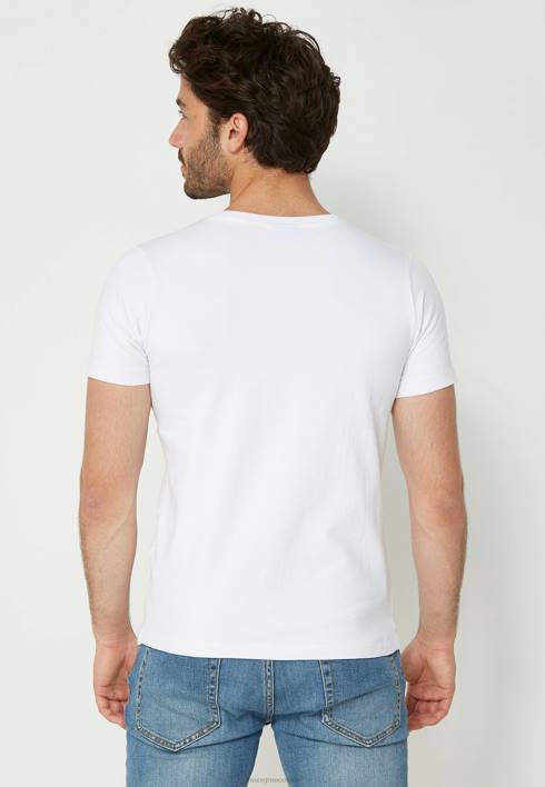 άνδρες Mexx T-shirt ss v-neck 2-pack άσπρο BR0F541
