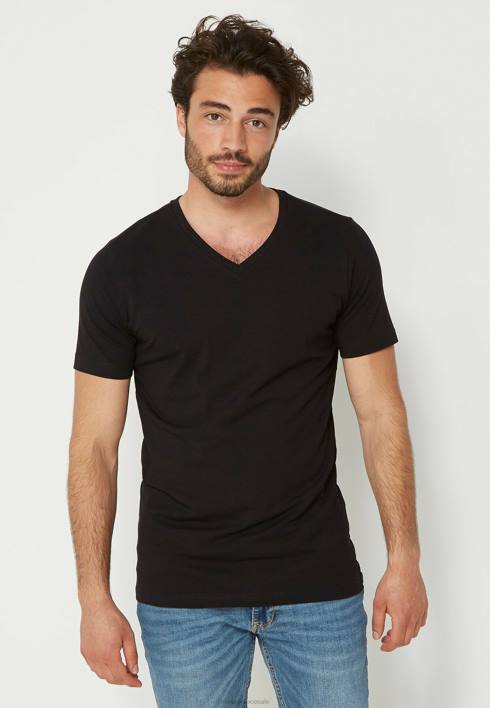 άνδρες Mexx T-shirt ss v-neck 2-pack μαύρος BR0F542