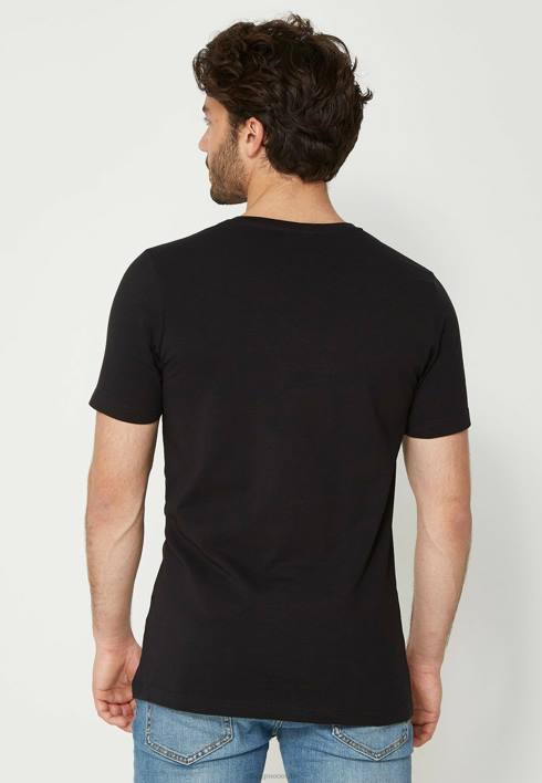 άνδρες Mexx T-shirt ss v-neck 2-pack μαύρος BR0F542