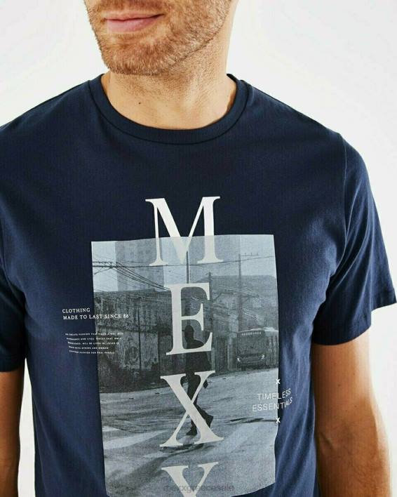 άνδρες Mexx photoprint t-shirt navy μπλε BR0F618