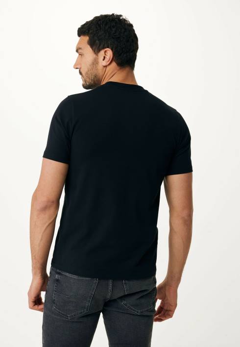 άνδρες Mexx μπλουζάκι με κοντομάνικο λαστιχένιο στάμπα μαύρο schwarz BR0F489