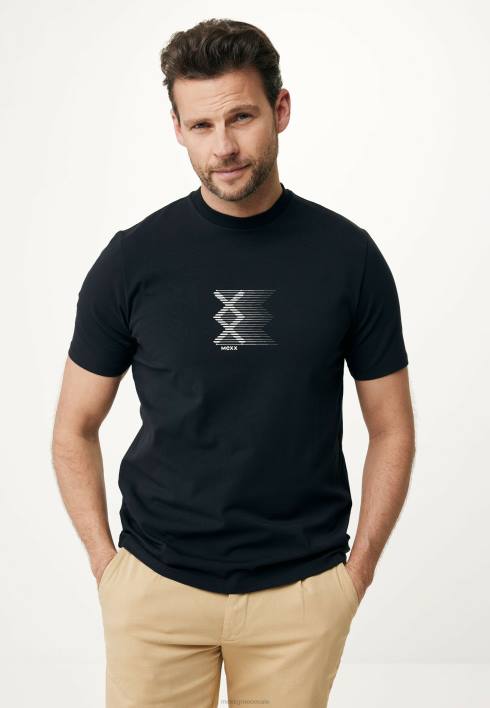 άνδρες Mexx μπλουζάκι με κοντομάνικο λαστιχένιο στάμπα μαύρο schwarz BR0F490