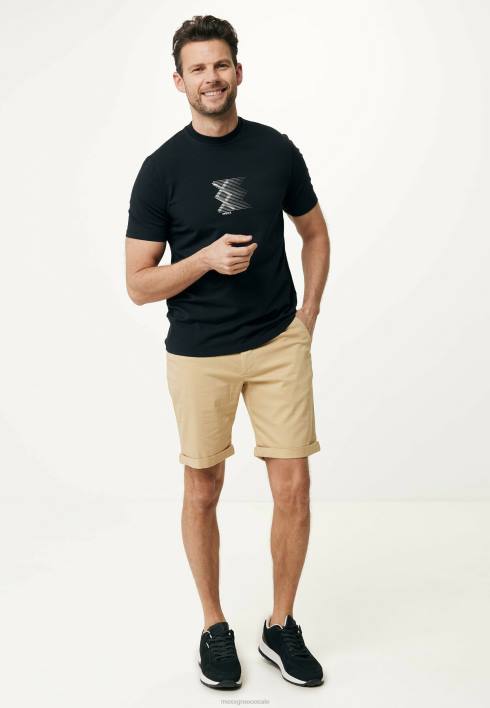 άνδρες Mexx μπλουζάκι με κοντομάνικο λαστιχένιο στάμπα μαύρο schwarz BR0F490