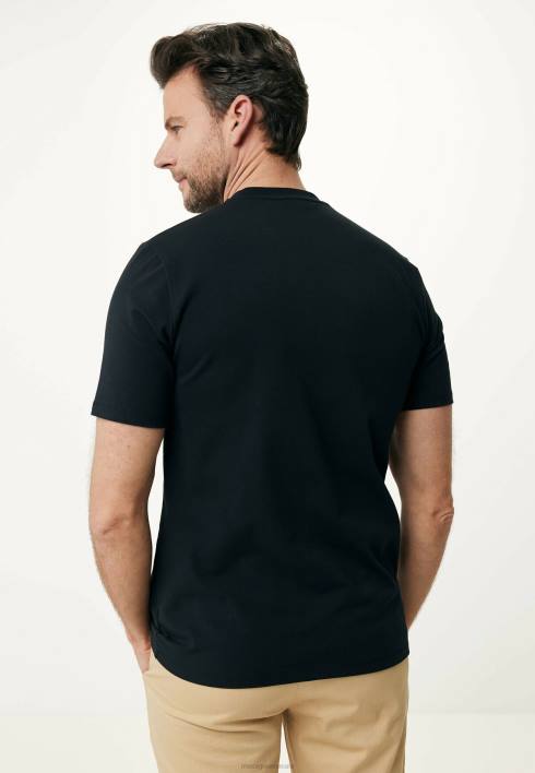 άνδρες Mexx μπλουζάκι με κοντομάνικο λαστιχένιο στάμπα μαύρο schwarz BR0F490