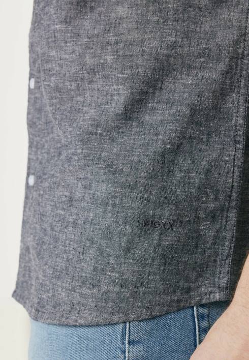 άνδρες Mexx λινό μπλουζάκι κοντομάνικο μαύρο schwarz BR0F503