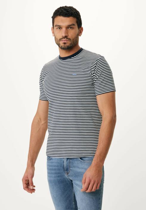 άνδρες Mexx t-shirt ριγέ ναυτικό μπλε BR0F519