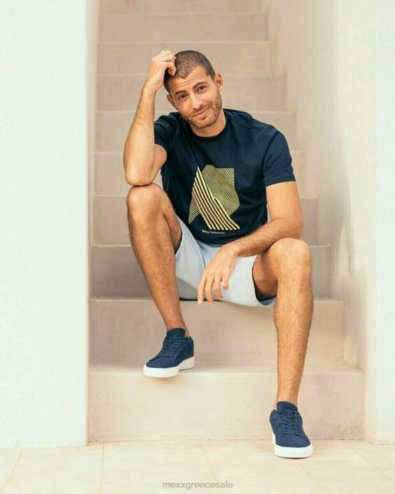 άνδρες Mexx t-shirt crewneck navy μπλε BR0F587