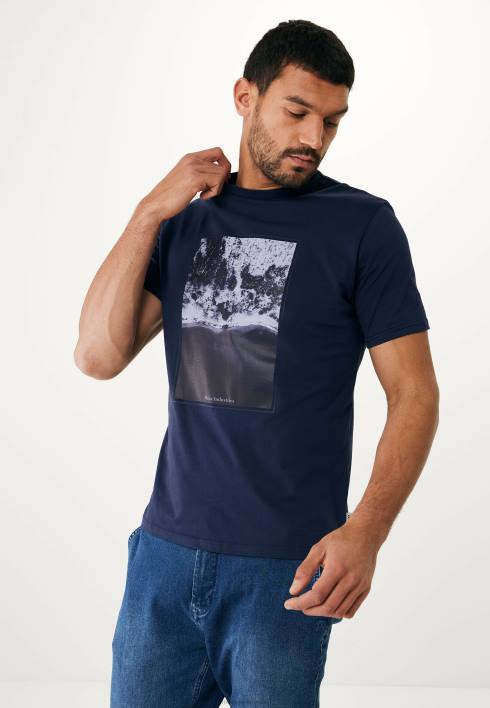 άνδρες Mexx t-shirt κοντομάνικο navy μπλε BR0F491