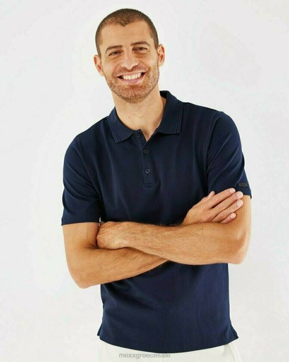 άνδρες Mexx μερσεριζέ ποπ κορν πόλο ναυτικό μπλε BR0F722