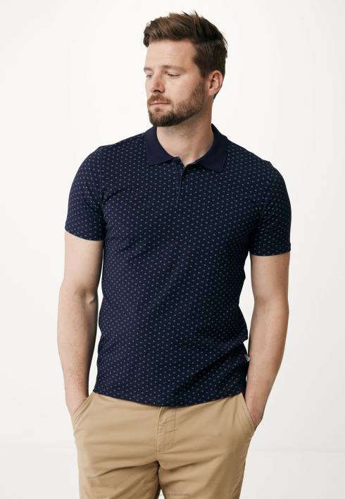άνδρες Mexx polo print navy μπλε BR0F504