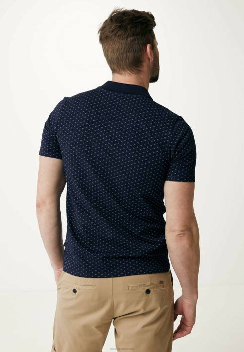 άνδρες Mexx polo print navy μπλε BR0F504