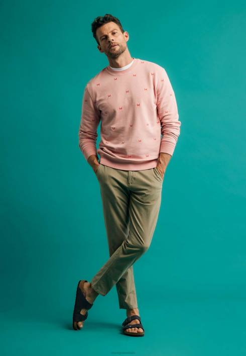 άνδρες Mexx κωνικό παντελόνι chino χακί πράσινος BR0F484