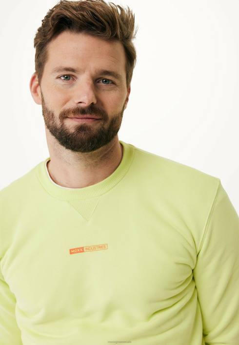 άνδρες Mexx πουλόβερ με μικρό στάμπα λάιμ κίτρινος BR0F481