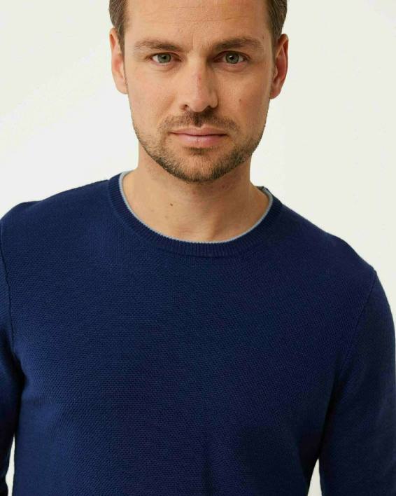άνδρες Mexx πουλόβερ πλεκτό σκούρο μπλε BR0F600
