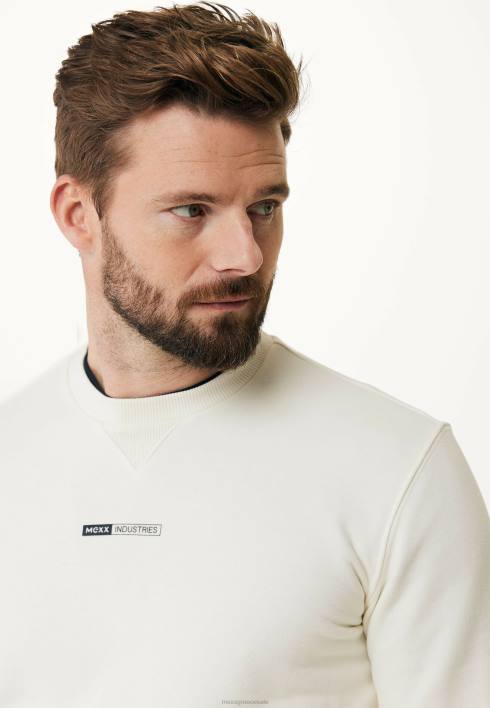 άνδρες Mexx πουλόβερ με λαιμόκοψη σε λευκό μπεζ BR0F654
