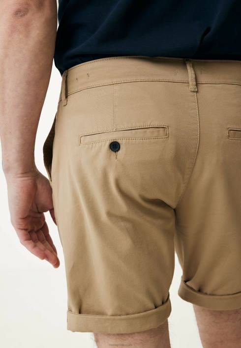 άνδρες Mexx μεσαία μέση βαφή chino κοντή άμμο μπεζ BR0F501