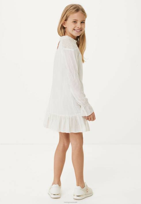 κορίτσια Mexx κεντητό φόρεμα σε λευκό μπεζ BR0F746