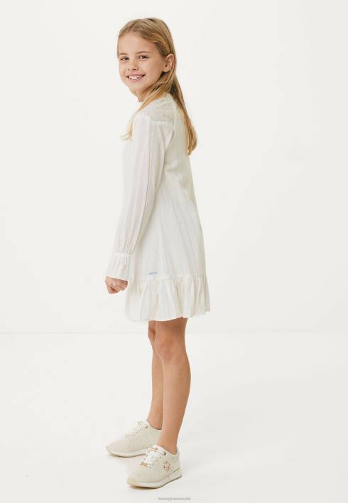 κορίτσια Mexx κεντητό φόρεμα σε λευκό μπεζ BR0F746