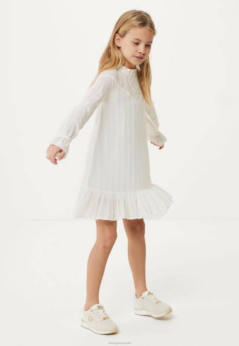 κορίτσια Mexx κεντητό φόρεμα σε λευκό μπεζ BR0F746