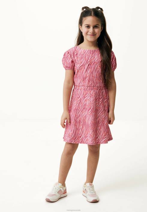 κορίτσια Mexx κοντομάνικο φόρεμα με στάμπα σομόν ροζ BR0F750