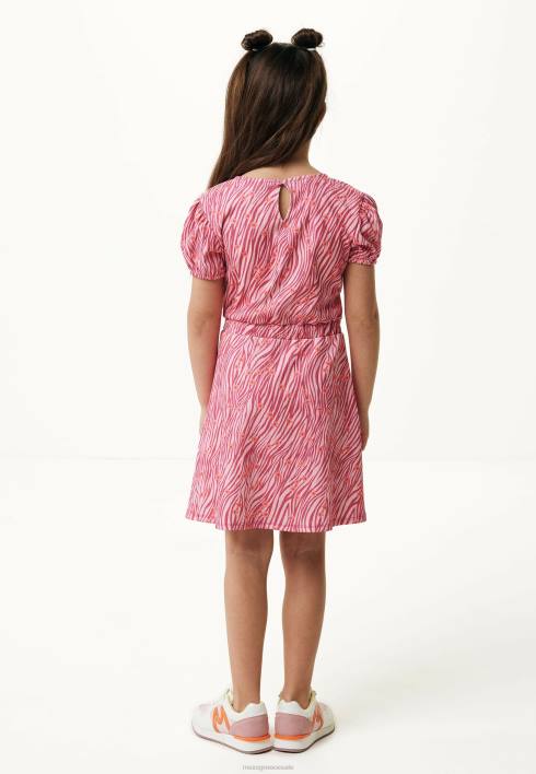 κορίτσια Mexx κοντομάνικο φόρεμα με στάμπα σομόν ροζ BR0F750
