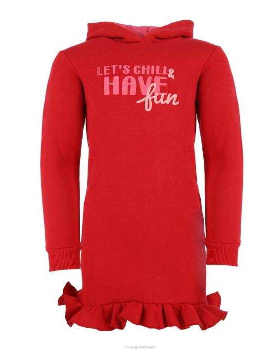 κορίτσια Mexx φόρεμα φούτερ με κουκούλα το κόκκινο BR0F818
