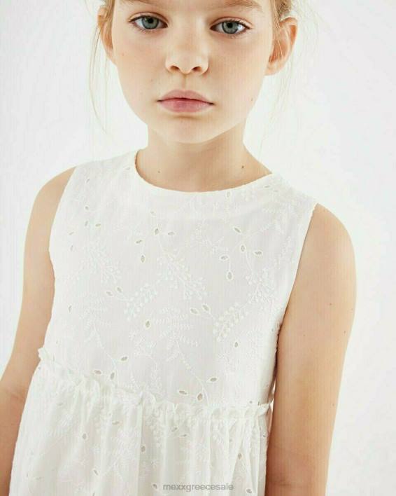 κορίτσια Mexx κεντητό φόρεμα σε λευκό άσπρο BR0F863