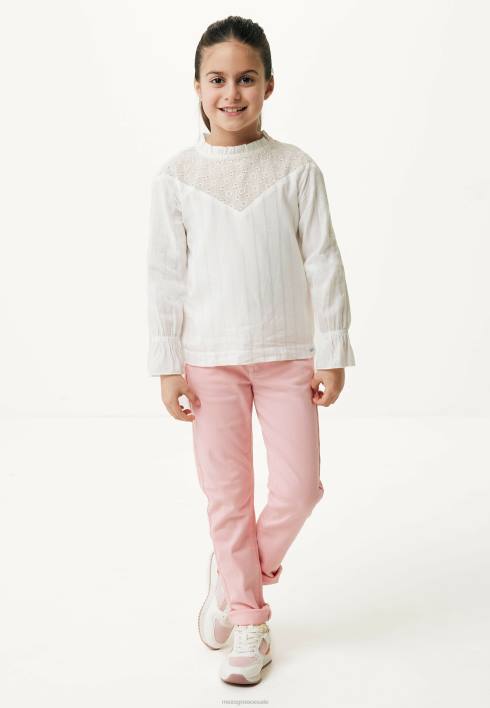 κορίτσια Mexx κεντητική μπλούζα σε λευκό χρώμα μπεζ BR0F810