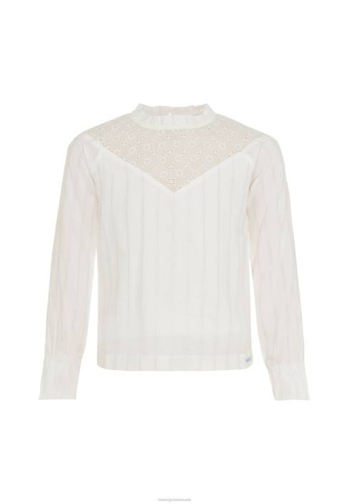 κορίτσια Mexx κεντητική μπλούζα σε λευκό χρώμα μπεζ BR0F810