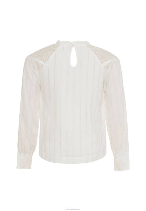 κορίτσια Mexx κεντητική μπλούζα σε λευκό χρώμα μπεζ BR0F810