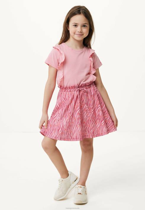 κορίτσια Mexx βολάν κοντομάνικο μπλουζάκι σομόν ροζ BR0F749