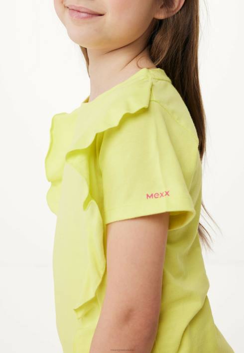 κορίτσια Mexx βολάν κοντομάνικο μπλουζάκι κίτρινος BR0F751