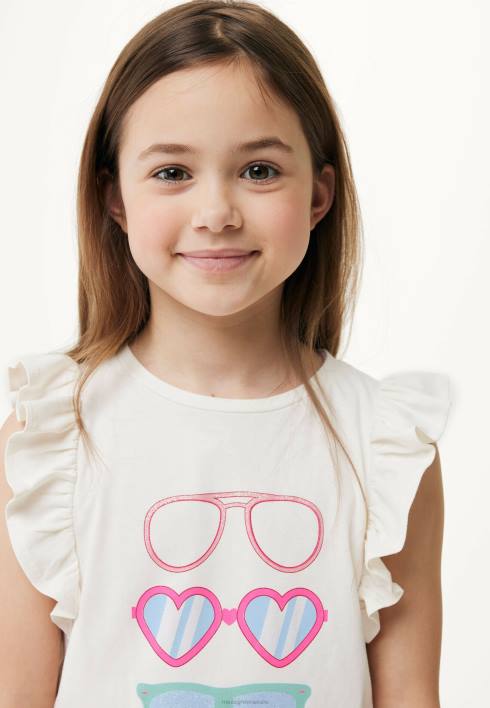 κορίτσια Mexx κοντομάνικο μπλουζάκι σε λευκό μπεζ BR0F761