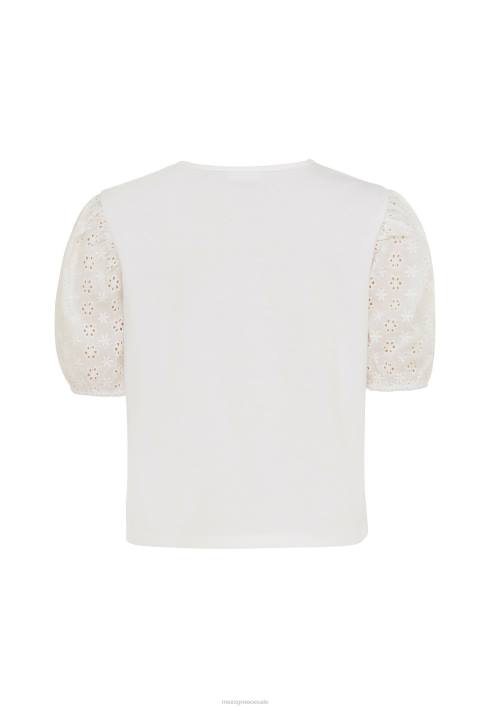 κορίτσια Mexx μπλουζάκι κεντητό μανίκι σε λευκό μπεζ BR0F765