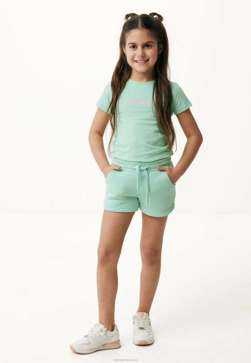 κορίτσια Mexx κοντομάνικο μπλουζάκι λαστιχένιο φωτιστικό εκτύπωσης πράσινος BR0F775