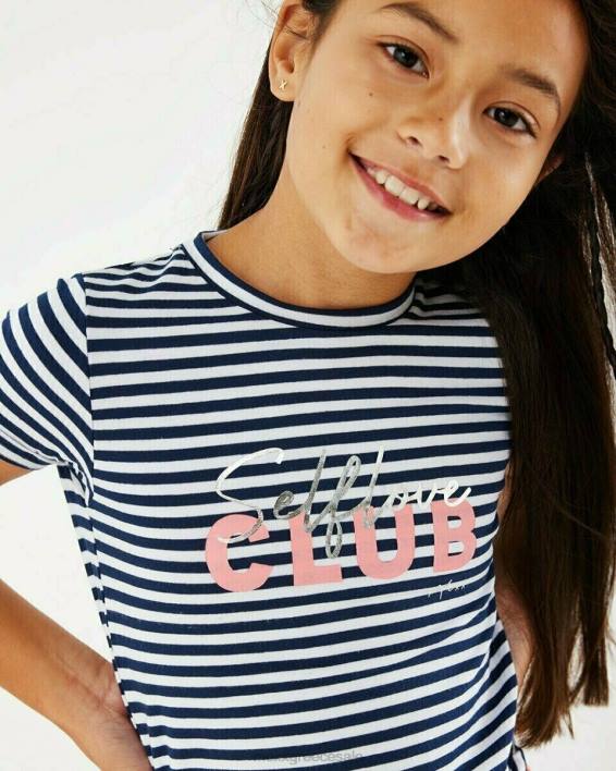 κορίτσια Mexx ριγέ μπλουζάκι έργων τέχνης σε λευκό άσπρο BR0F801