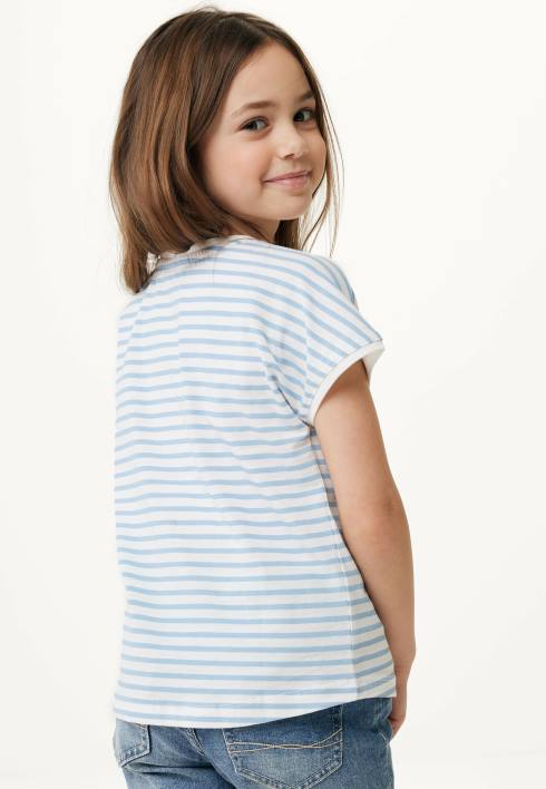 κορίτσια Mexx ριγέ κοντομάνικο μπλουζάκι σε λευκό μπεζ BR0F806