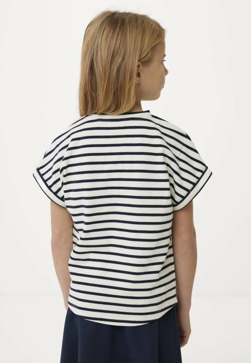 κορίτσια Mexx ριγέ μπλουζάκι σε λευκό μπεζ BR0F807