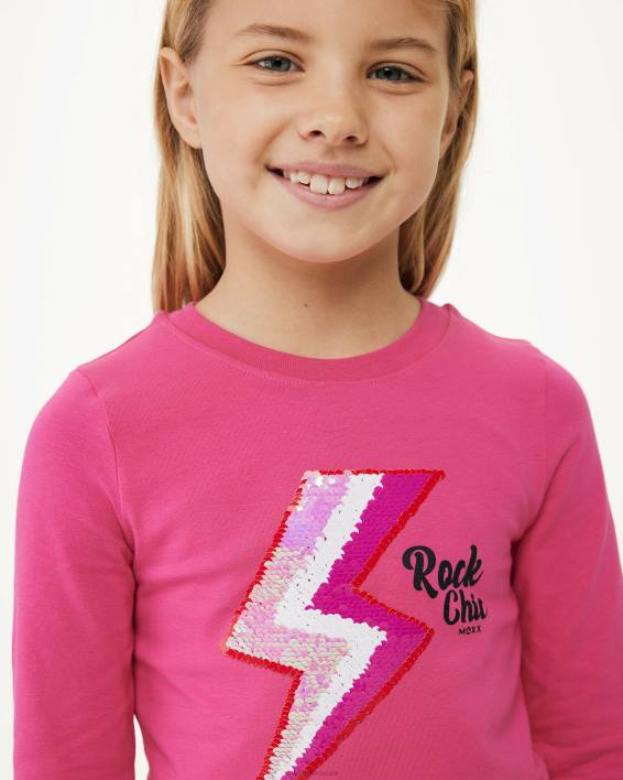 κορίτσια Mexx μακρυμάνικο μπλουζάκι διπλής κατεύθυνσης ροζ BR0F834