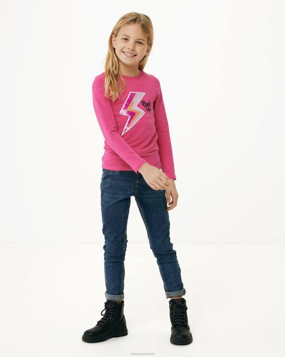 κορίτσια Mexx μακρυμάνικο μπλουζάκι διπλής κατεύθυνσης ροζ BR0F834