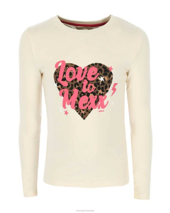 κορίτσια Mexx μακρυμάνικο μπλουζάκι με έργα τέχνης άσπρο BR0F835