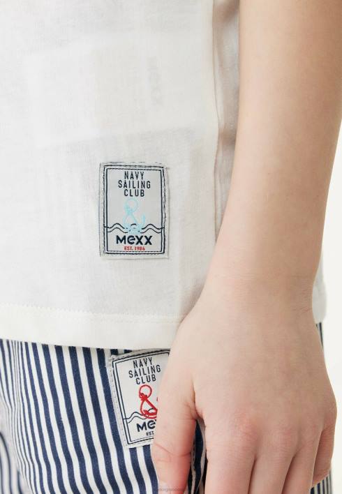 αγόρια Mexx βασικό μπλουζάκι με έργα τέχνης σε λευκό χρώμα βαμβάκι BR0F878