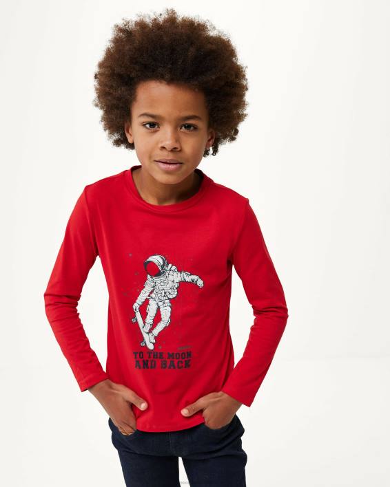 αγόρια Mexx μακρυμάνικο μπλουζάκι με έργα τέχνης το κόκκινο BR0F937